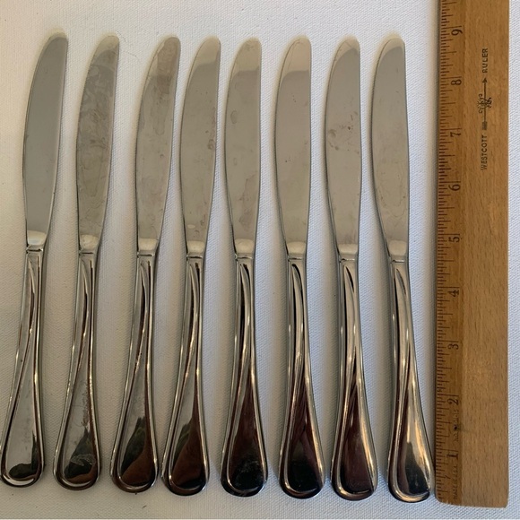 Oneida FLIGHT RELIANCE 9 Glossy Hollow 9" Dinner Knives Knife Set Stainless USA - Picture 3 of 5